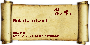 Nekola Albert névjegykártya