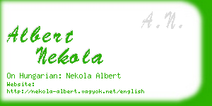 albert nekola business card